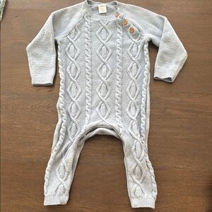 Cozy blue Cable Knit Kids One Piece
